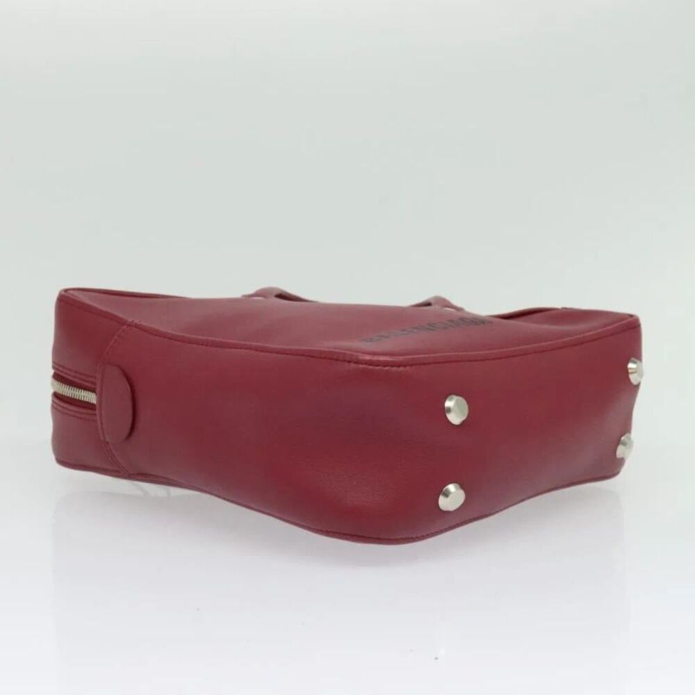Balenciaga Triangle Duffle Leather Red Leather Handbag - Picture 15 of 16